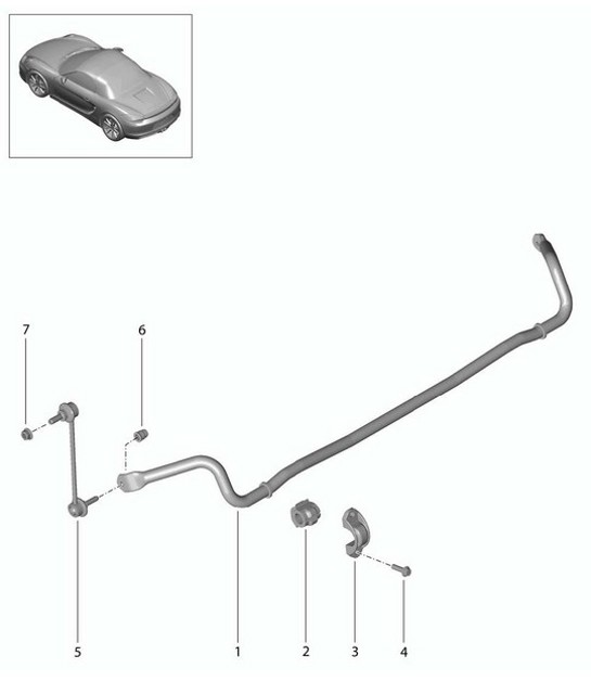 Diagram 501-003 Porsche 991 (911) MK1 2012-2016 Essieu arrière