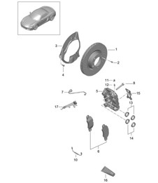 Disc brake / Front axle 981 Boxster / Boxster S 2012-16