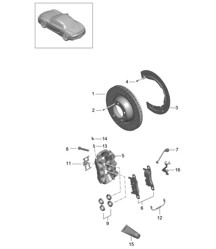 Scheibenbremse / Hinterachse 981 Boxster / Boxster S 2012-16