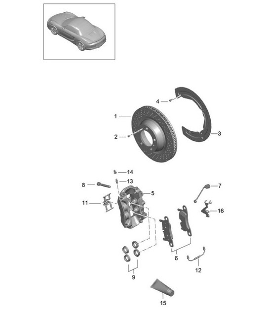Diagram 603-000 Porsche 996 (911) (1997-2005) Wheels, Brakes