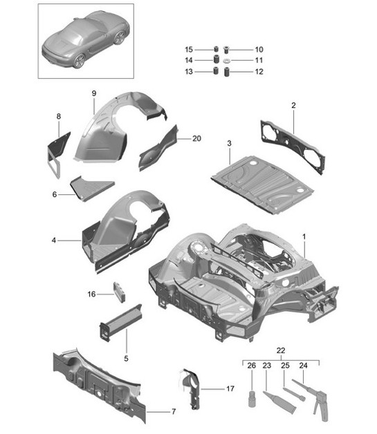 Parte trasera 981 Boxster / Boxster S 2012-16