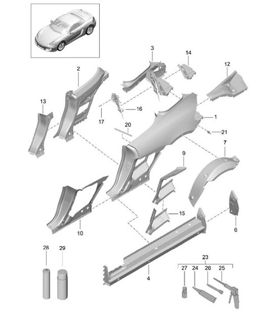 Parte lateral 981 Boxster / Boxster S 2012-16