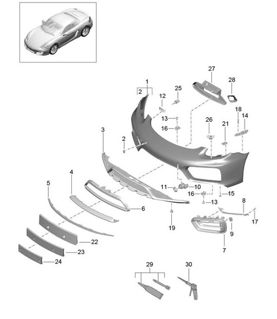 Paragolpes delantero (PR:XAT, paquete Sport Design) 981 Boxster / Boxster S 2012-16