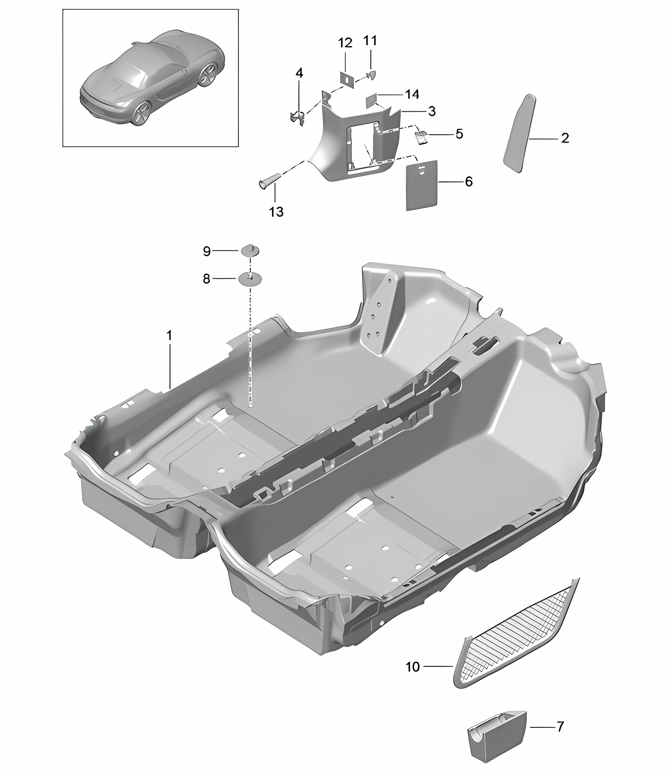 Flooring  981 Boxster / Boxster  S 2012-16