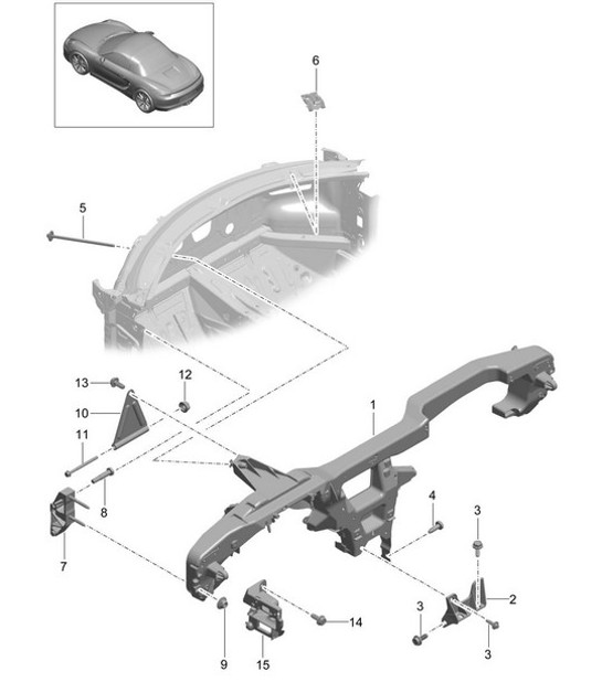 Marco de soporte / Salpicadero 981 Boxster / Boxster S 2012-16