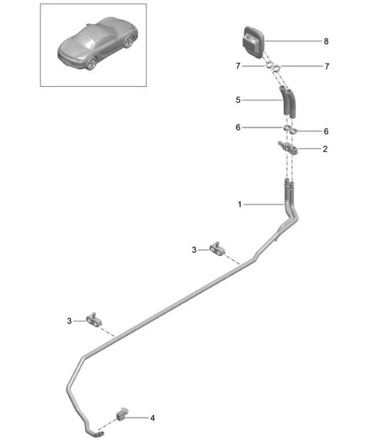 Calentador / Línea de alimentación / Línea de retorno 981 Boxster / Boxster S 2012-16