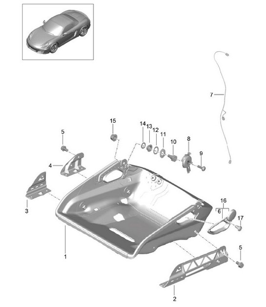 Asiento envolvente / Plegable / Estructura del asiento / Accesorios 981 Boxster / Boxster S 2012-16