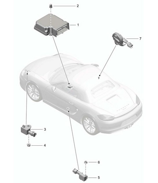 Diagram 901-005 Porsche Boxster 981 Spyder 3.8L 2016 Electrical equipment