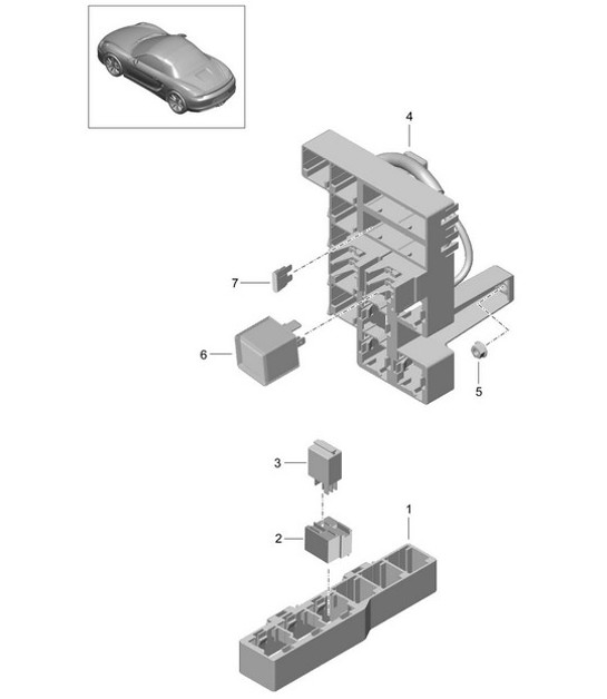 Diagram 902-001 Porsche Macan (95B) MK1 (2014-2018) Electrical equipment