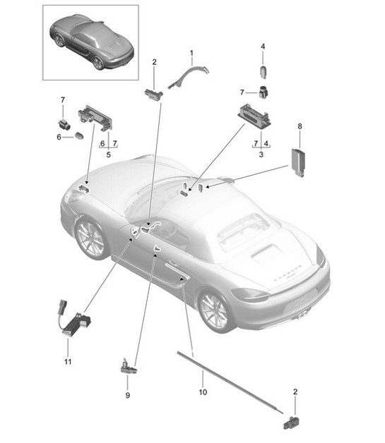Diagram 903-004 Porsche 997 MK1 TURBO 2007-09 Electrical equipment
