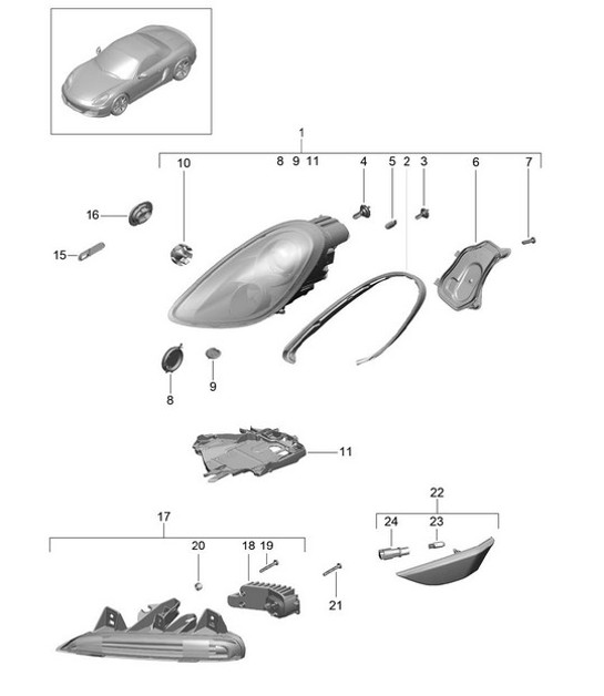Diagram 905-000 Porsche Cayenne 9YA (E3) 2018-2023 
