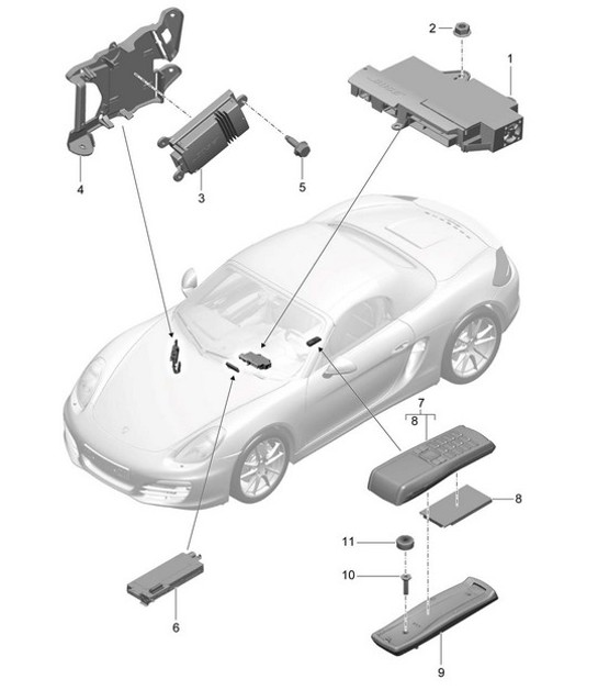 Diagram 911-010 Porsche 997 (911) MK2 2009-2012 Electrical equipment