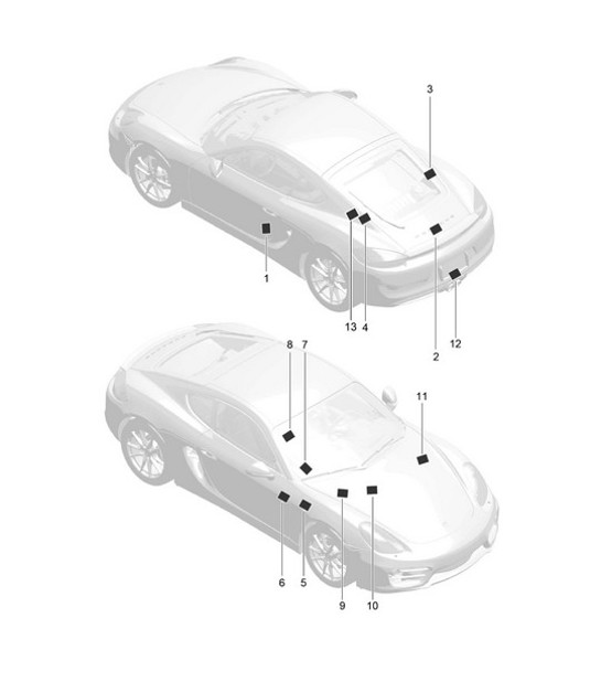 Panneaux/avis 981C Cayman / Cayman S 2014-16
