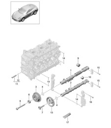 Camshaft / Hydraulic tappet / Camshaft adjuster unit 981C Cayman / Cayman S 2014-16