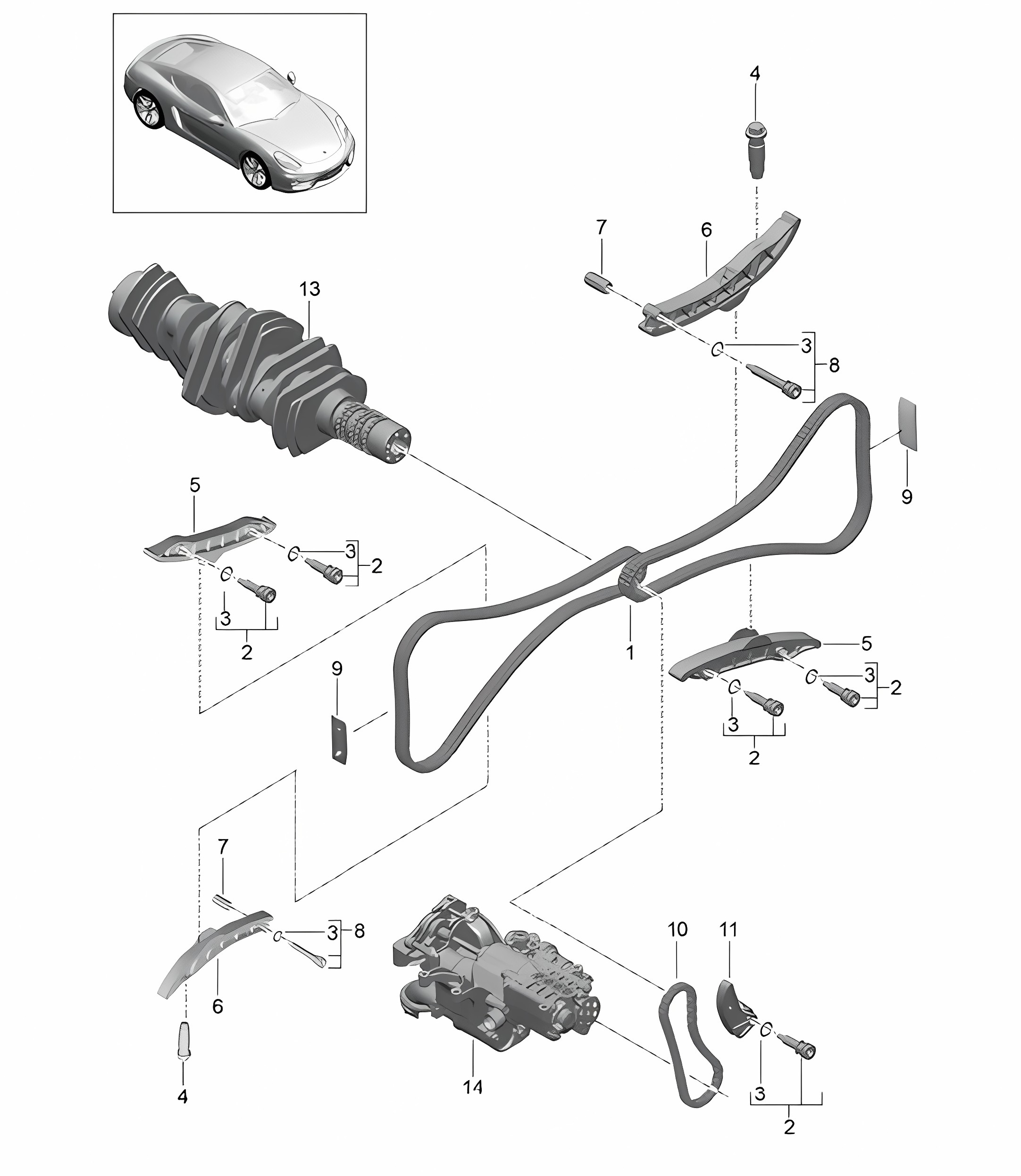Valve control 981C Cayman / Cayman S 2014-16