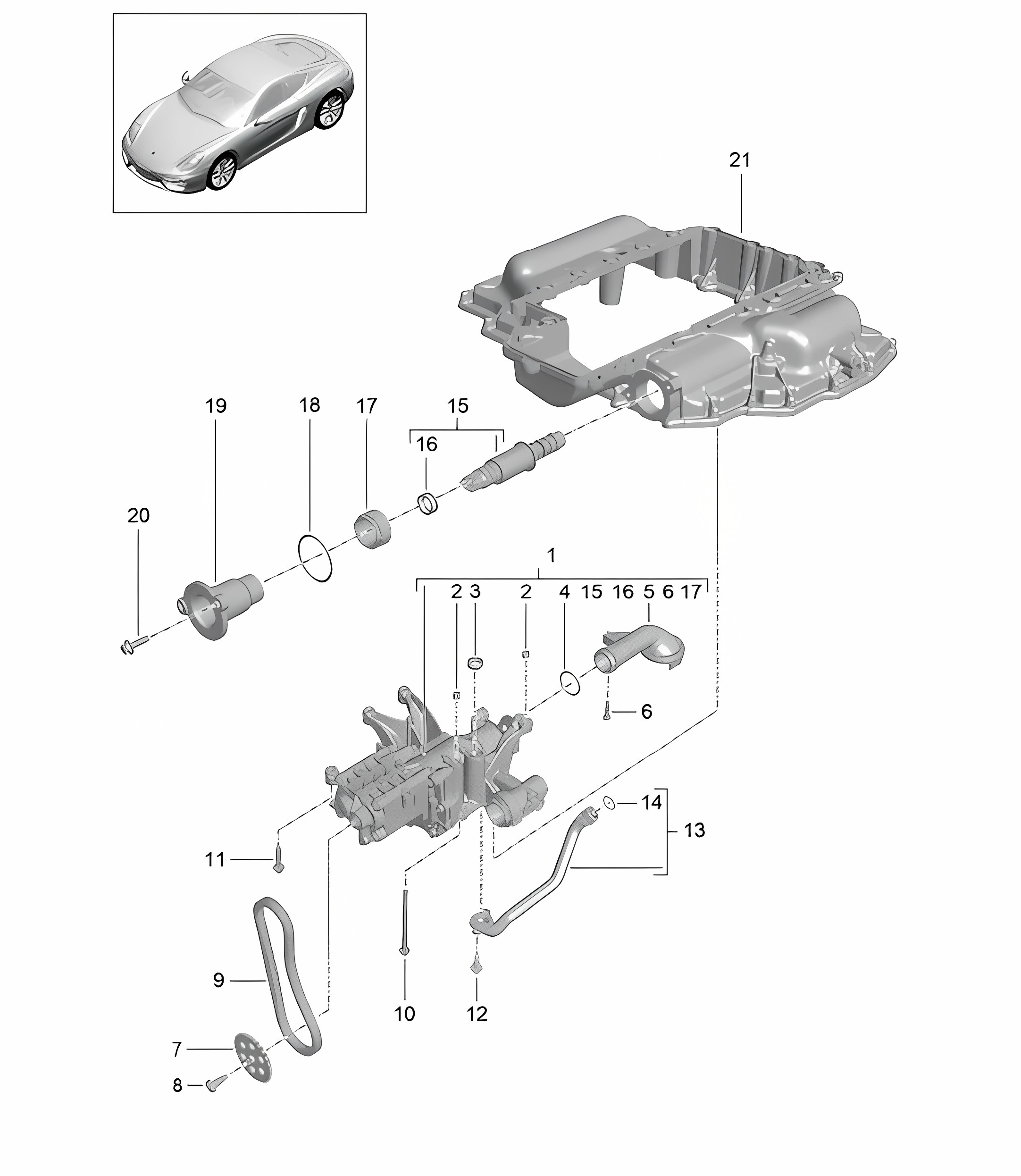 Oil pump 981C Cayman / Cayman S 2014-16