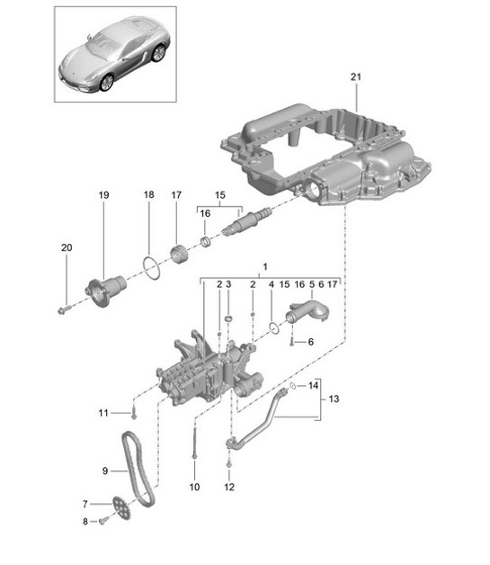 Diagram 104-000 Porsche Cayman 987C / 981C (2005-2016) Engine