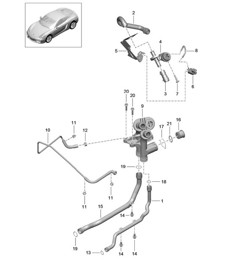 Anschluss / Wasserleitung / Steuerung / Wasserkühlung 981C Cayman / Cayman S 2014-16