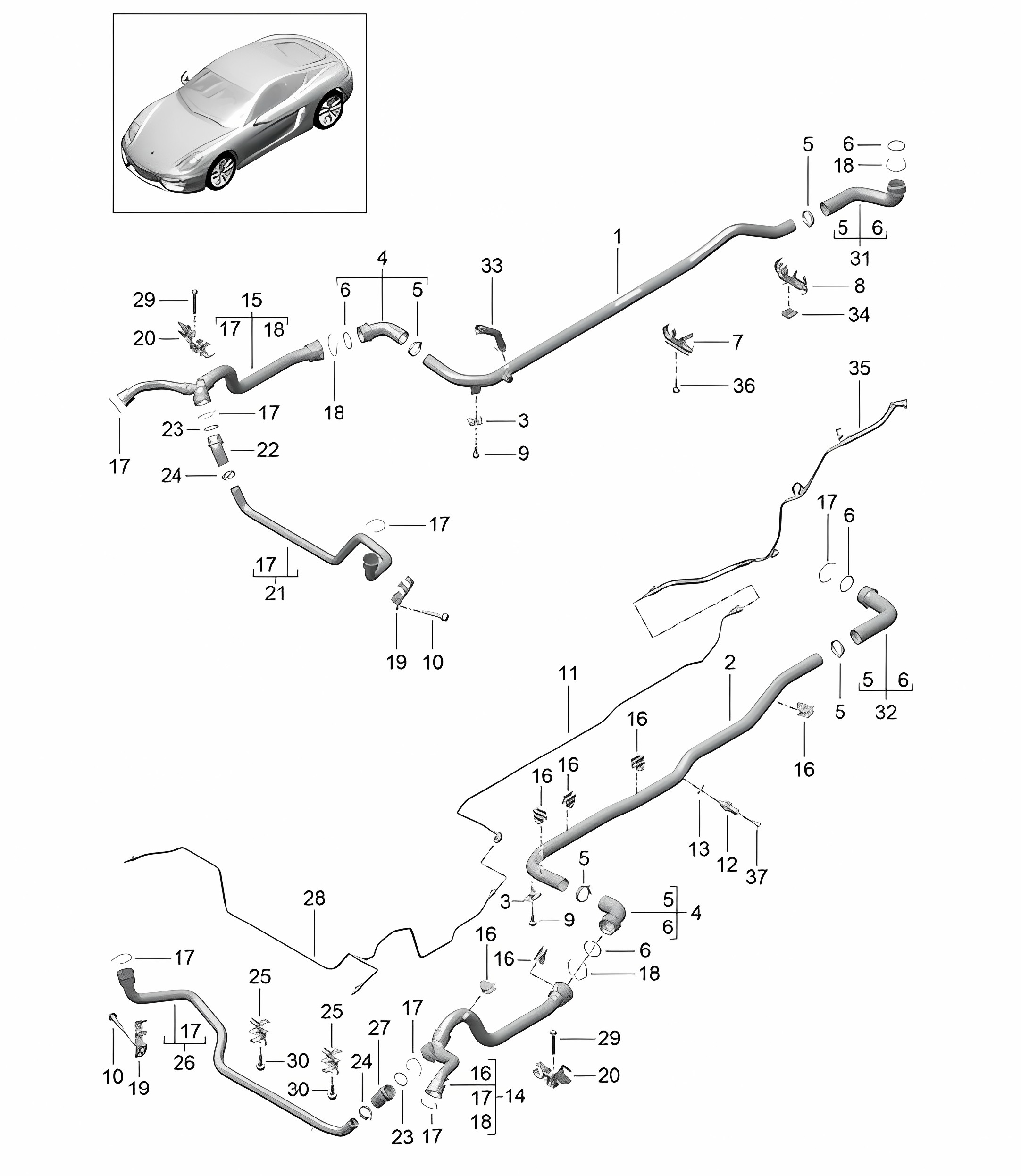 Water cooling 981C Cayman / Cayman S  2014-16