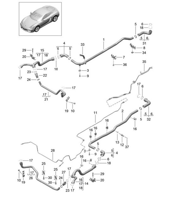 Diagram 105-010 Porsche Macan (95B) MK1 (2014-2018) Engine