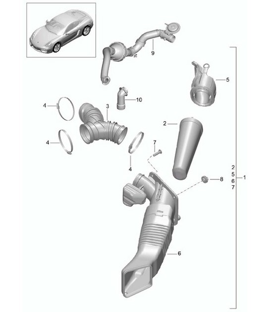 Diagram 106-000 Porsche Macan (95B) MK1 (2014-2018) Motor