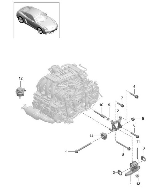 Diagram 109-000 Porsche Macan (95B) MK1 (2014-2018) Motor