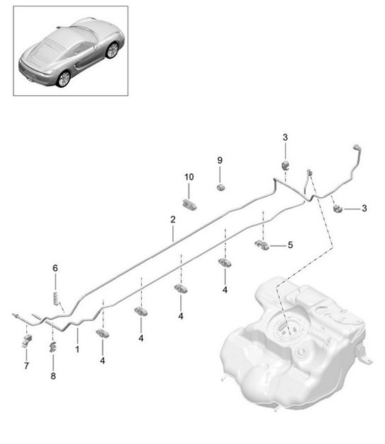 Sistema de combustible - DELANTERO - 981C Cayman / Cayman S 2014-16