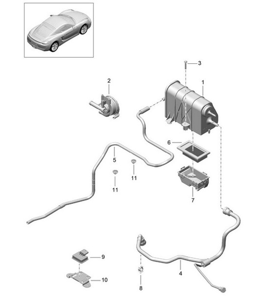 Contenedor de carbón activo 981C Cayman / Cayman S 2014-16