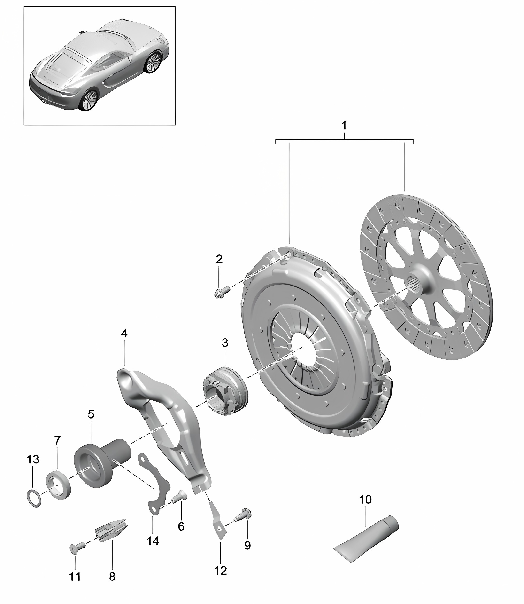 Coupling (Model: G8100,G8120) 981C Cayman / Cayman S 2014-16