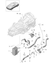 Schaltgetriebe / Wärmetauscher / Ölleitung / Wasserleitung (Modell: G8100, G8120) 981C Cayman / Cayman S 2014-16