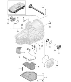 - PDK - Versnellingsbak / losse onderdelen (model: CG205,CG225) 981C Cayman / Cayman S 2014-16