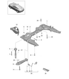 Cross member / Wishbone 981C Cayman / Cayman S 2014-16