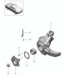 Rear axle / Wheel carrier / Wheel hub 981C Cayman / Cayman S 2014-16