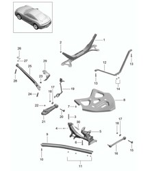 Rear axle / Side part / Carrier / Guide 981C Cayman / Cayman S 2014-16
