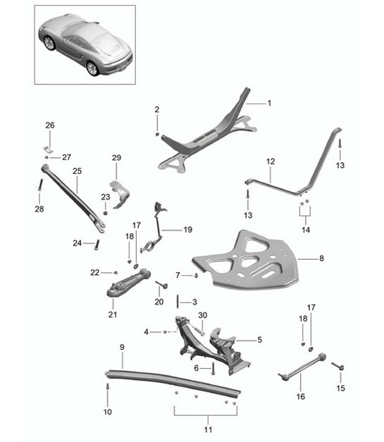 Diagram 501-001 Porsche 964 (911) RS 3.8L 1991-93 Rear Axle
