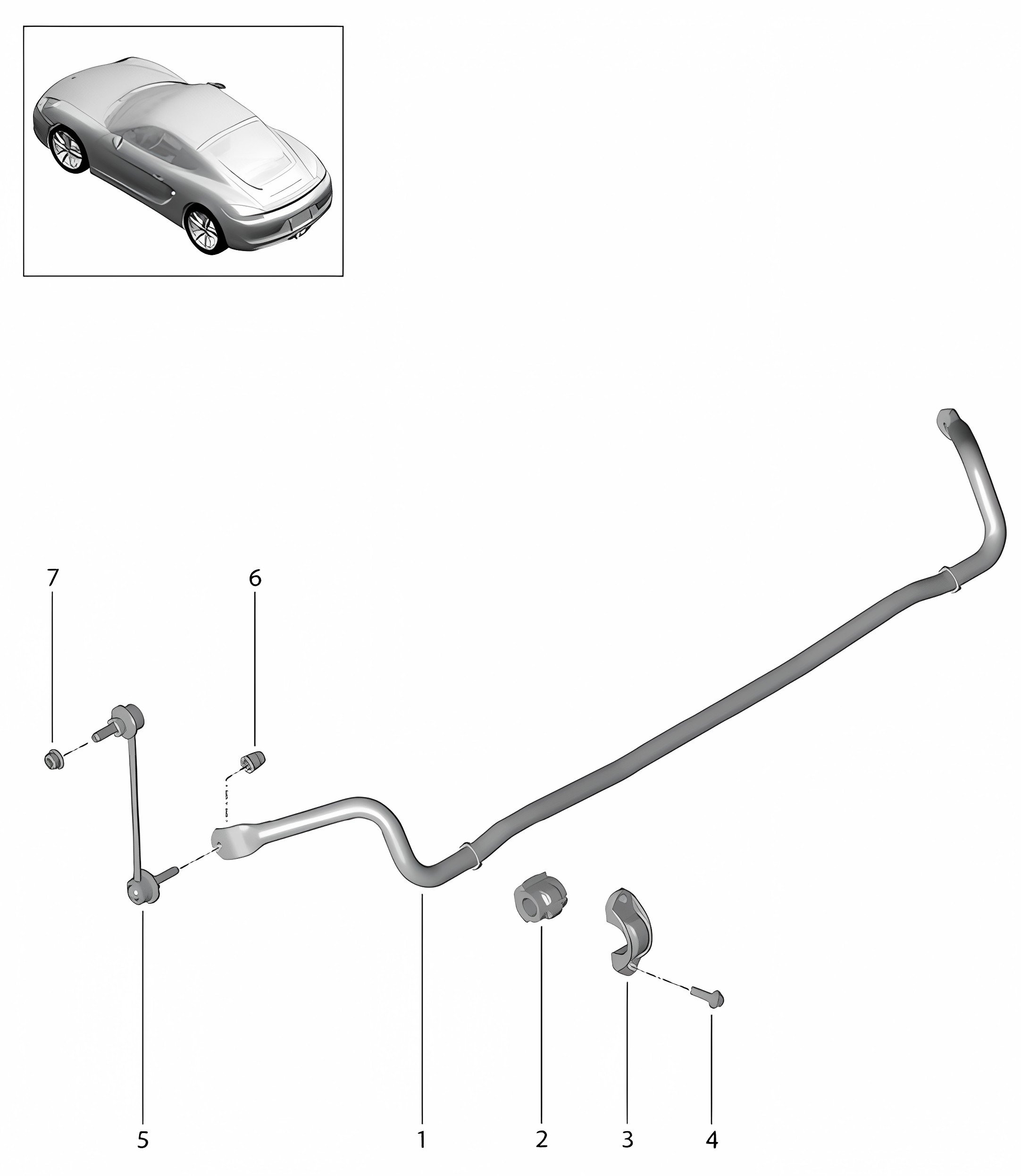 Anti-roll bar 981C Cayman / Cayman S 2014-16