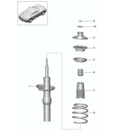 Shock absorbers / Coil spring 981C Cayman / Cayman S 2014-16