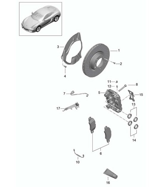 Diagram 602-000 Porsche 997 (911) MK1 2005-2008 Wheels, Brakes