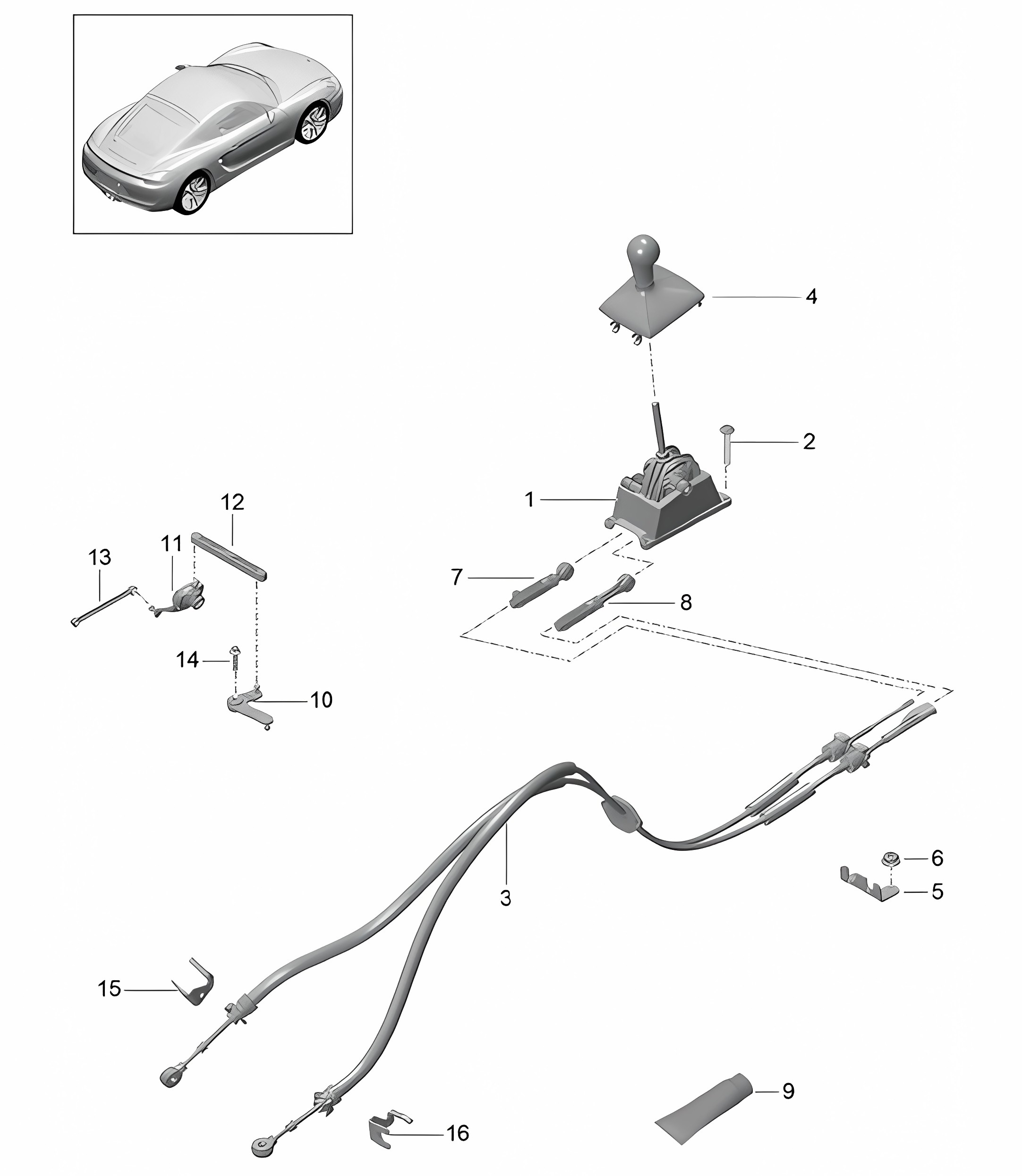 Transmission control / Manual gearbox (PR: 480) 981C Cayman / Cayman S 2014-16