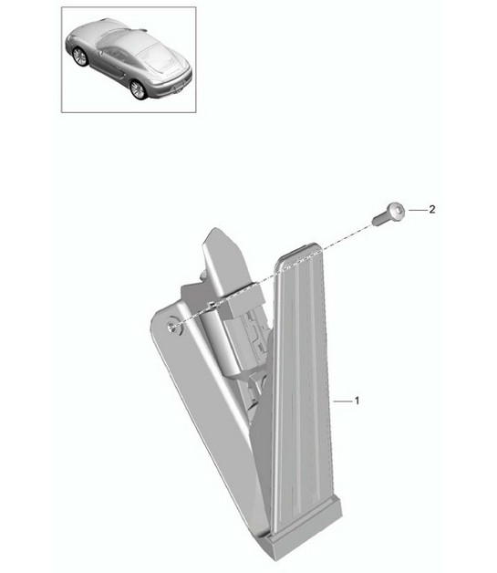 Diagram 702-010 Porsche Macan (95B) MK1 (2014-2018) Hand Lever System, Pedal Cluster 