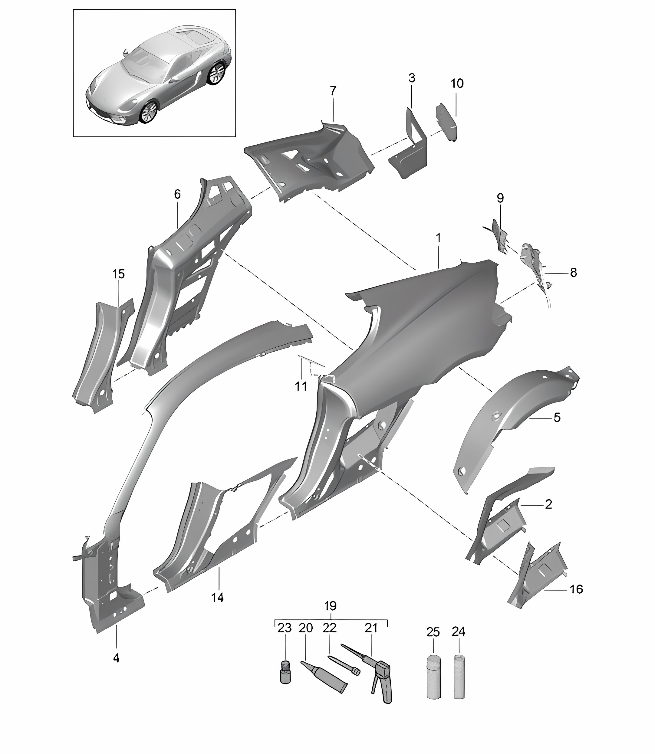 Side part 981C Cayman / Cayman S 2014-16