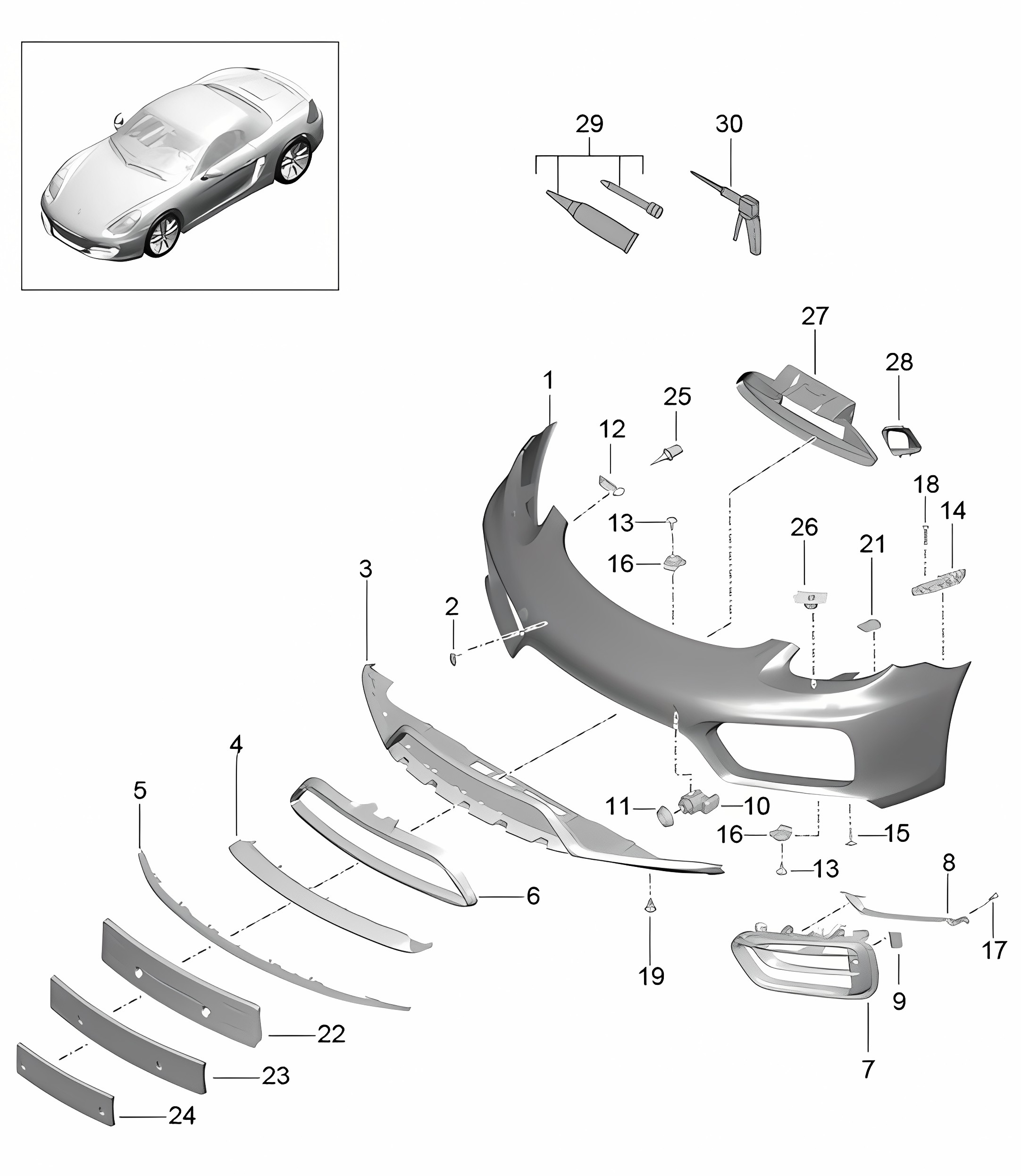 Front bumper (PR:011, Special model GTS) 981C Cayman GTS 2014-16