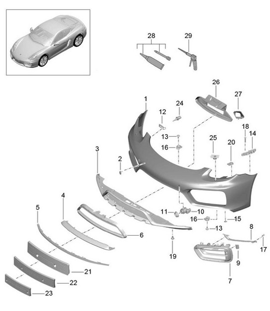 Frontstoßstange (PR:XAT, Sport-Design-Paket) 981C Cayman / Cayman S 2014-16
