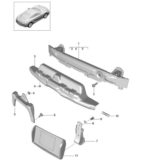 Stoßstangenträger - HINTEN - 981C Cayman / Cayman S 2014-16