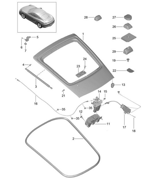 Abdeckung - HINTEN - 981C Cayman / Cayman S 2014-16