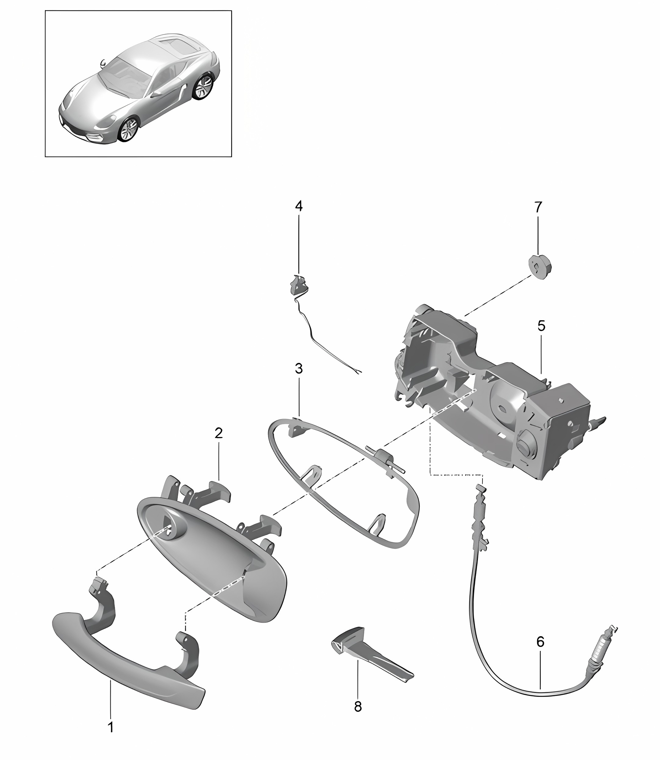 Door handle 981C Cayman / Cayman S 2014-16