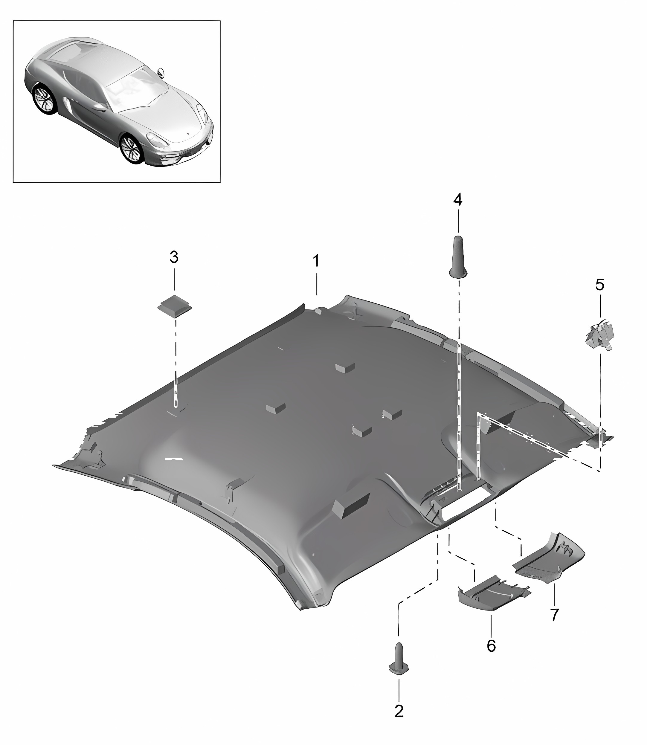 Roof trim 981C Cayman / Cayman S 2014-16