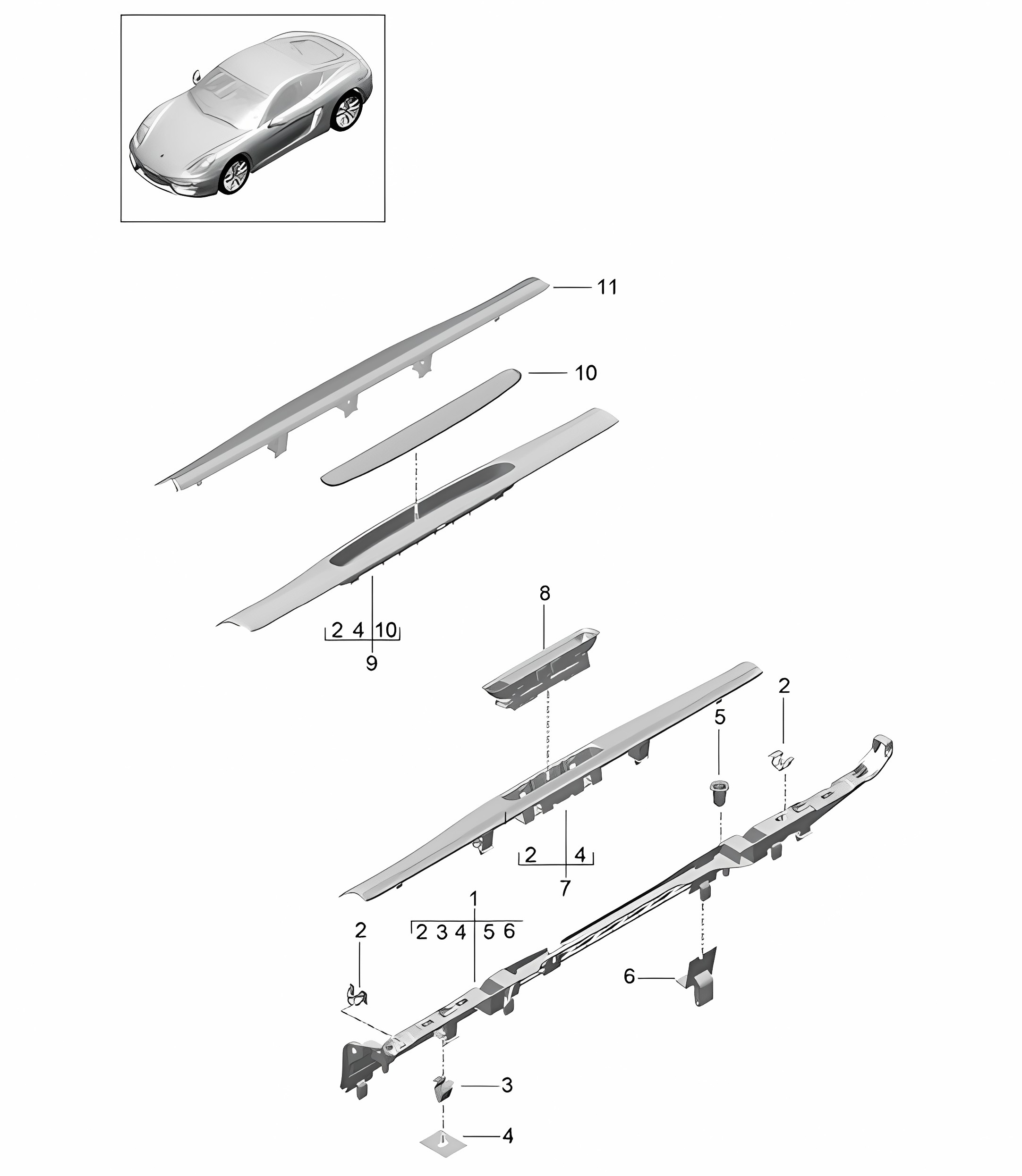 Trim / Sill 981C Cayman / Cayman S 2014-16