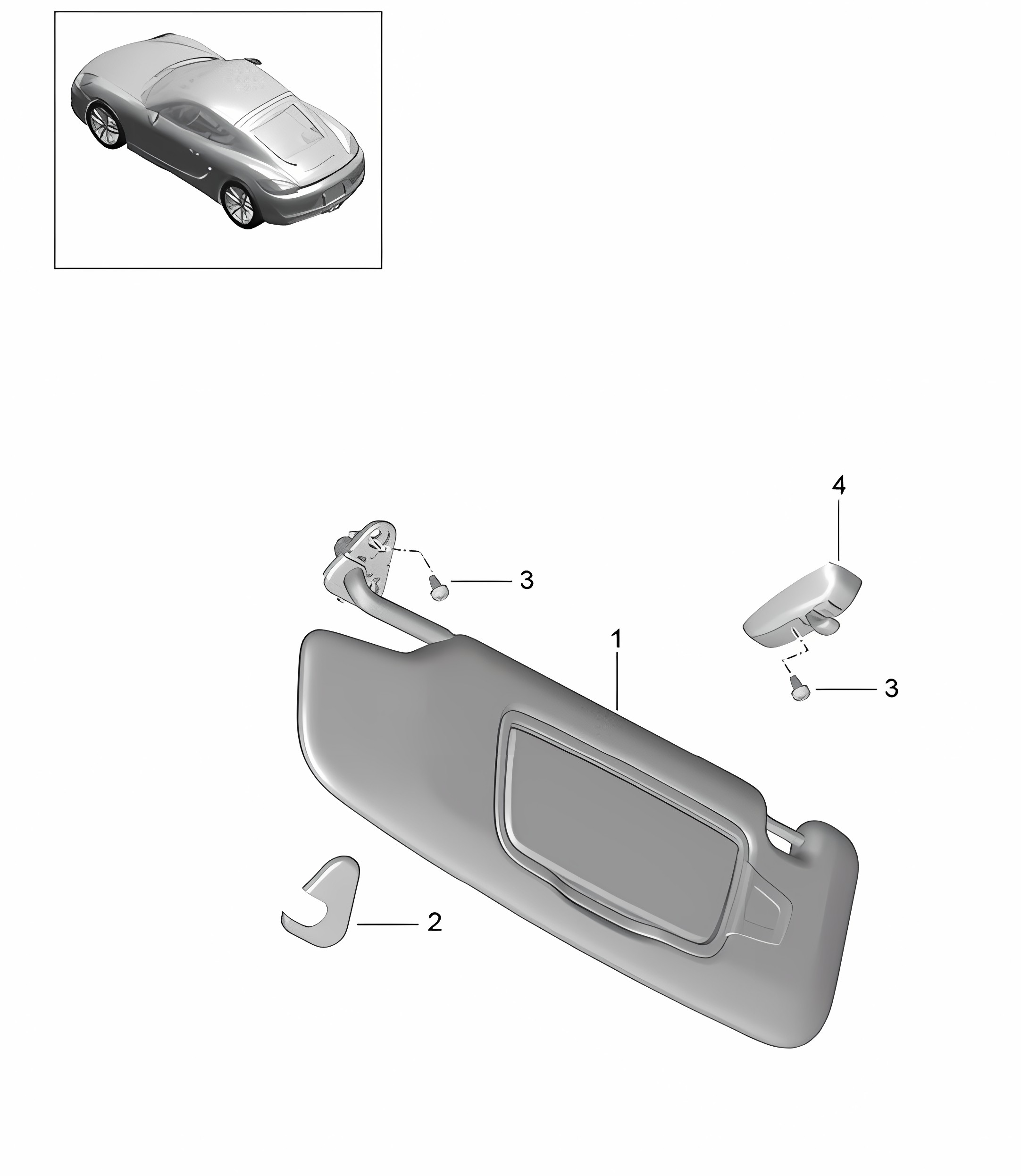 Sun vizors (PR:XMP, Leather sun visor)  981C Cayman / Cayman S  >> - MJ 2015