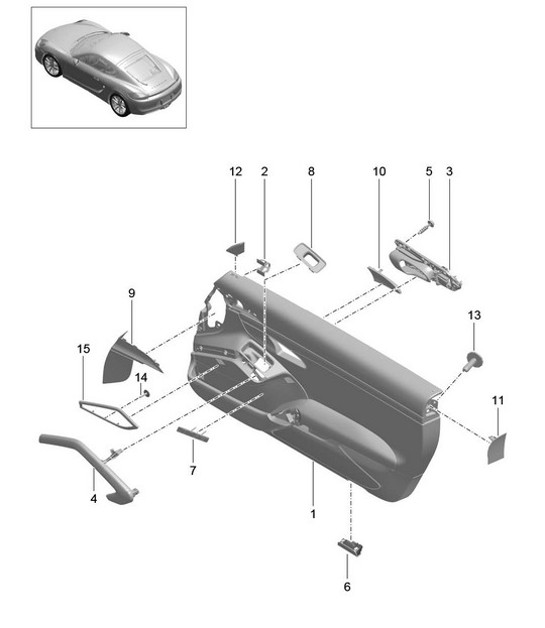 Türverkleidung / Leder / Alcantara / Zierteile / Leder (PR:981,975, XWA) 981C Cayman / Cayman S 2014-16